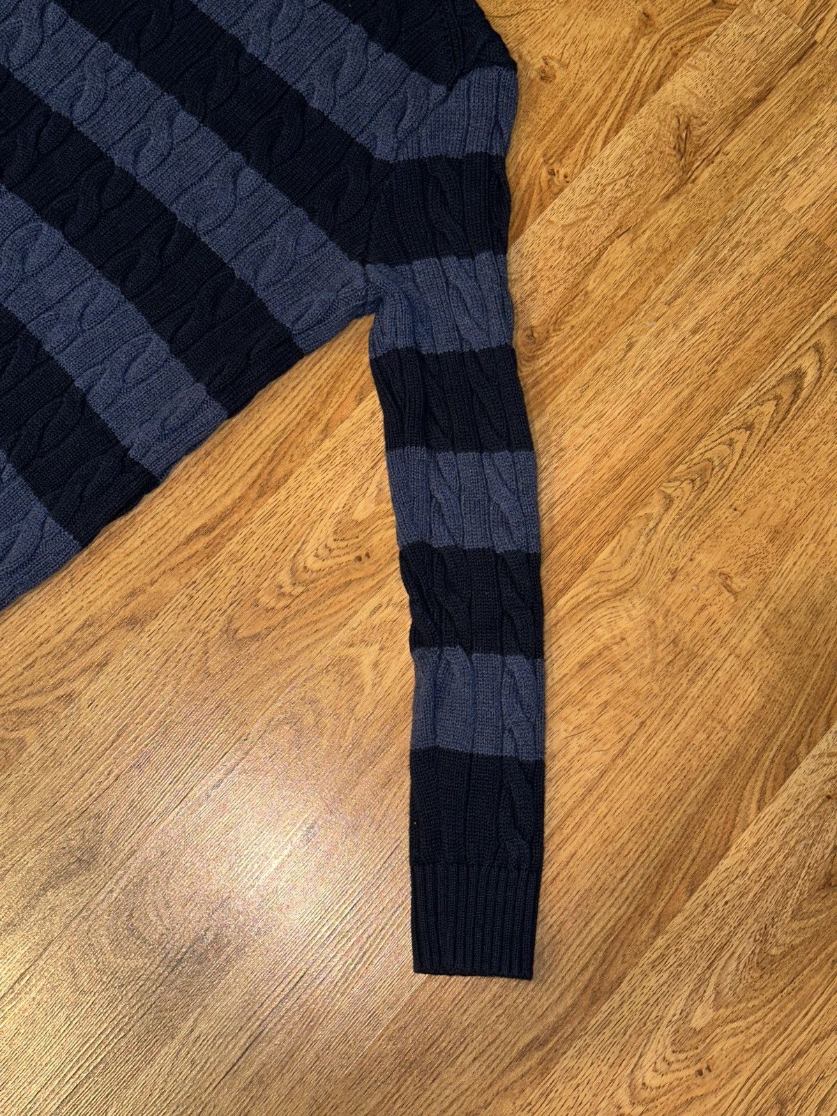 Polo Ralph Lauren RALPH LAUREN Classics Striped Cable Knit Wool Sweater FLAW Size US S / EU 44-46 / 1 - 7 Thumbnail