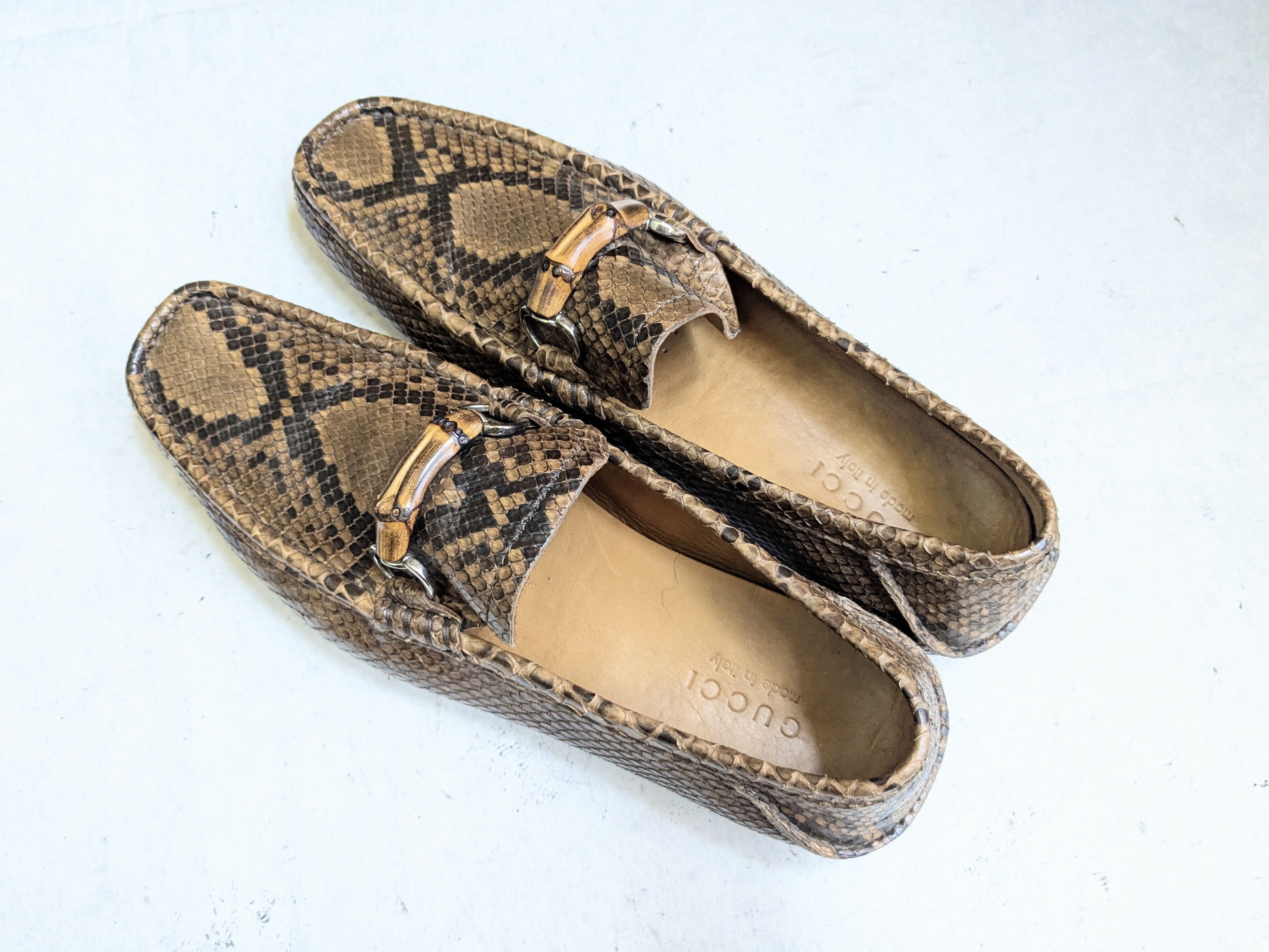 Gucci Gucci Horsebit Loafers Python Snakeskin 10.5 Leather Brown Size US 10.5 / EU 43-44 - 10 Thumbnail