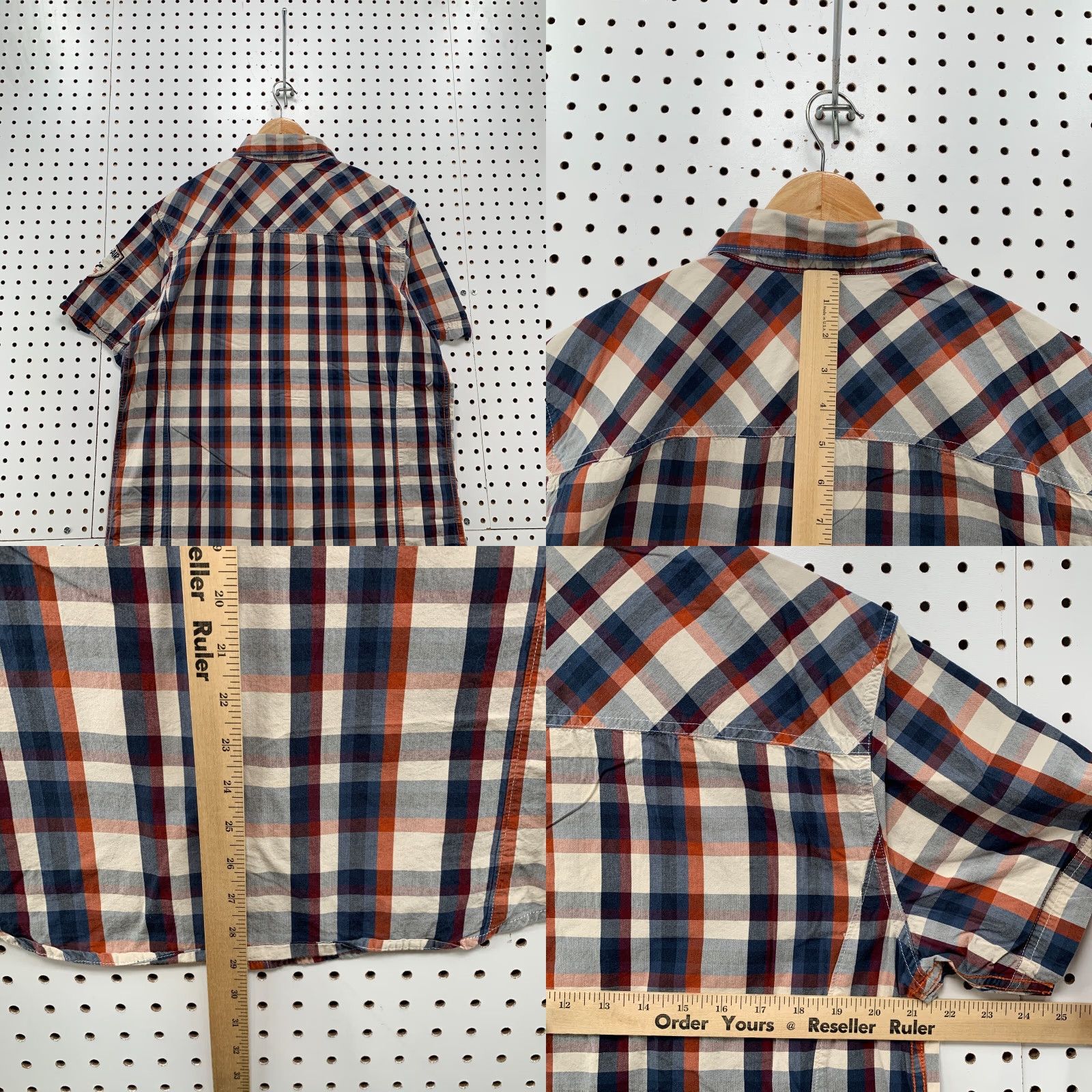 Harley Davidson Harley-Davidson Motorcycle Button-Up Shirt Blue Plaid HDMC Men Large 21.5x29 Size US L / EU 52-54 / 3 - 9 Thumbnail