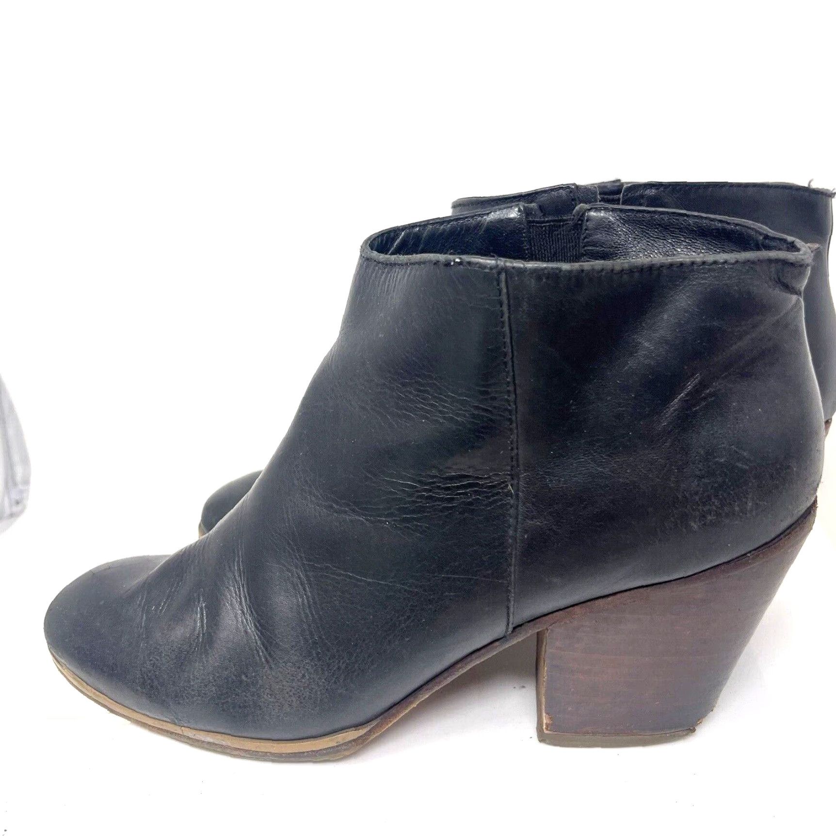 Rachel Comey Rachel Comey Mars Booties 7.5 Black Leather Chunky Heel Womens Size US 7.5 / IT 37.5 - 2 Thumbnail