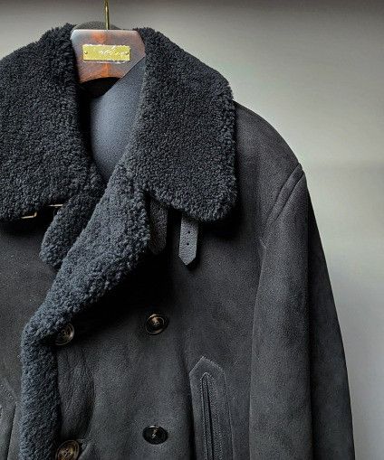 Tom Ford o1sm1stk0124 Suede Sharing Double Coat in Black Size US L / EU 52-54 / 3 - 3 Thumbnail