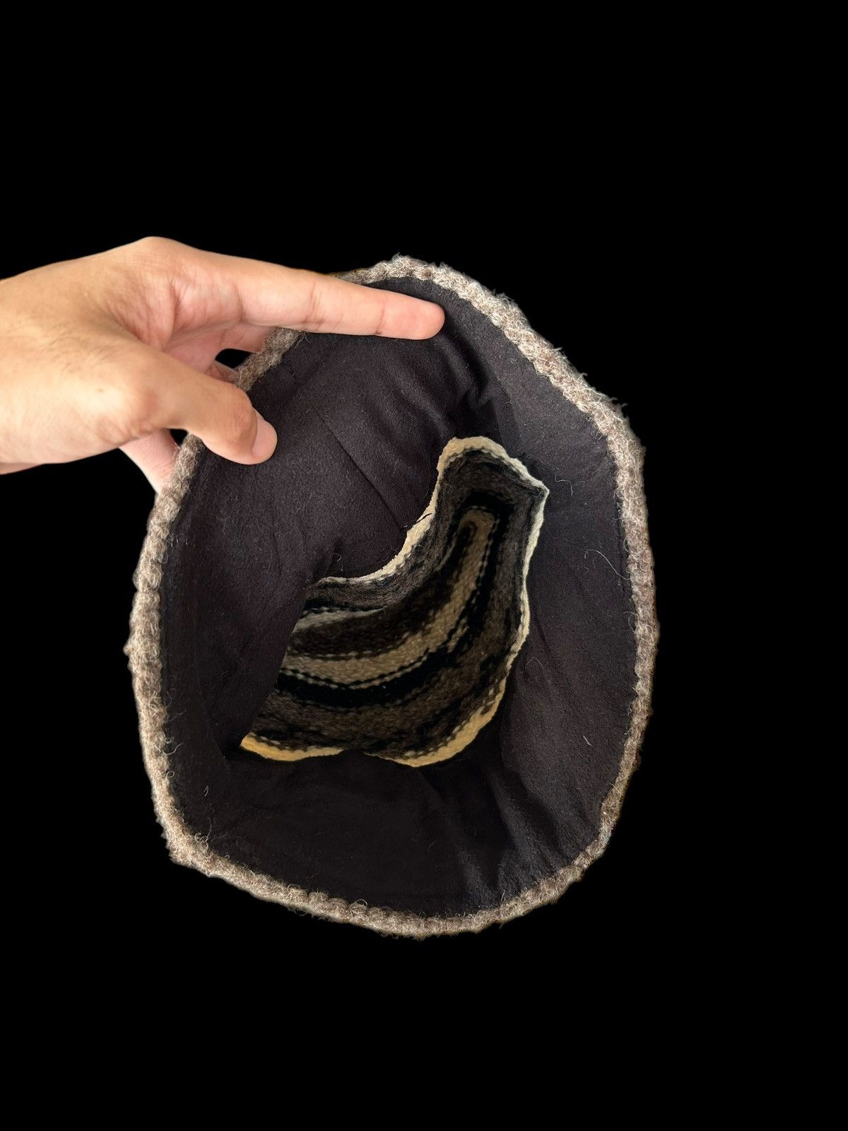 Japanese Brand × Kapital × Vintage Crochet Knitt hairy wool Beanie Hats Rare Design ☠️☠️ Size ONE SIZE - 5 Thumbnail