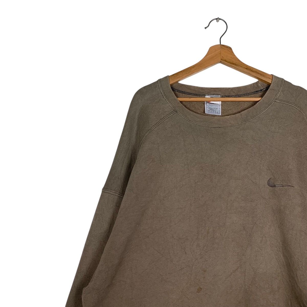 Nike NIKE Silver Tag Small Swoosh Logo Brown Sweatshirt #1517-C68 Size US XL / EU 56 / 4 - 3 Thumbnail
