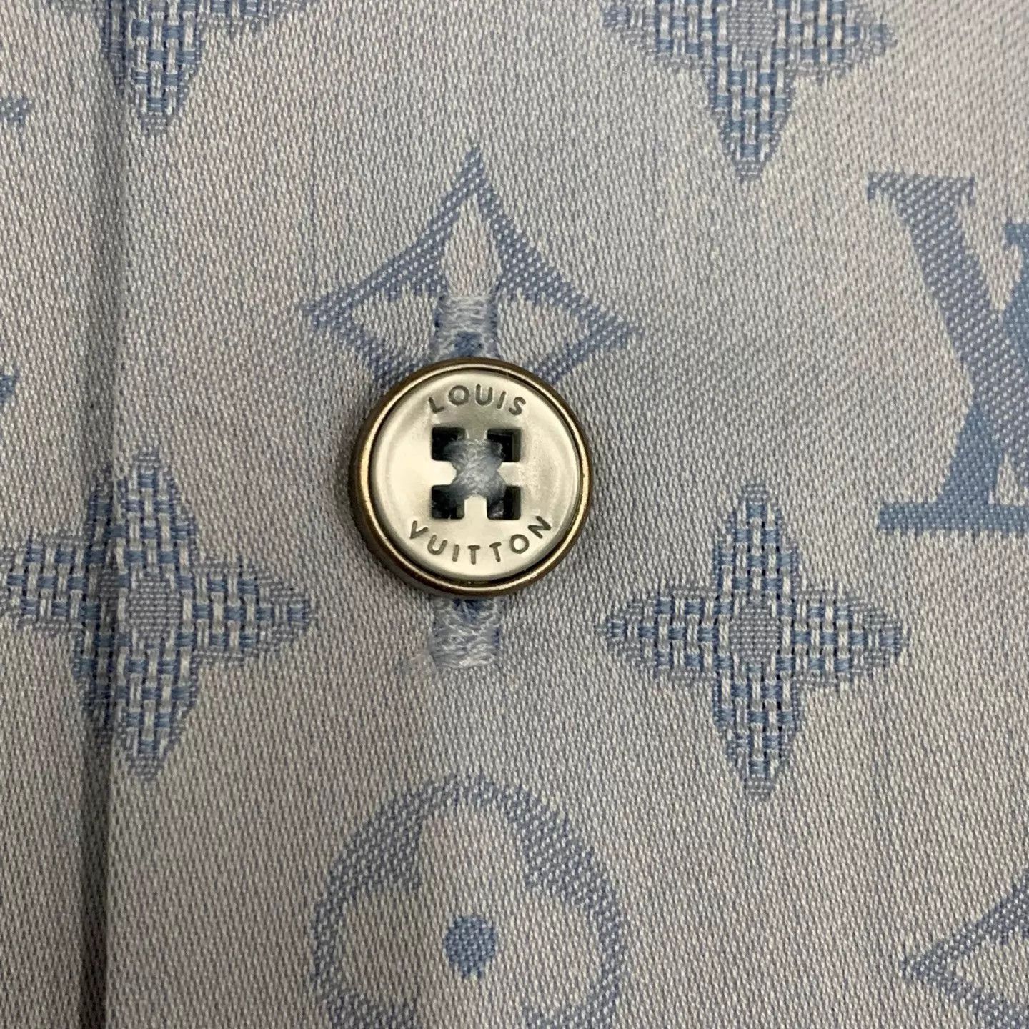 Louis Vuitton LV 26 Blue Monogram full print short - sleeve shirt Size US M / EU 48-50 / 2 - 6 Thumbnail