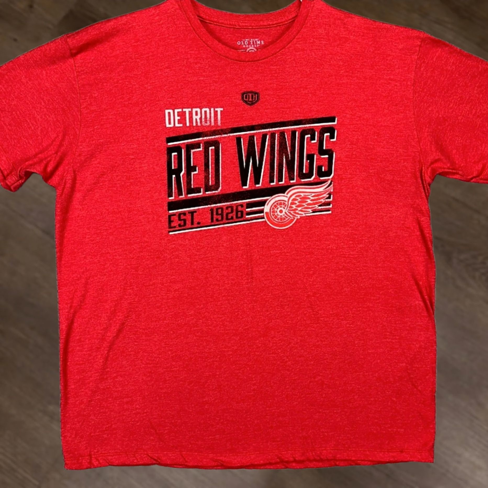 Vintage Detroit Red Wings T-Shirt Mens 2XL Red Short Sleeve Tee Logo NHL Old Time Hockey Size US XXL / EU 58 / 5 - 1 Thumbnail