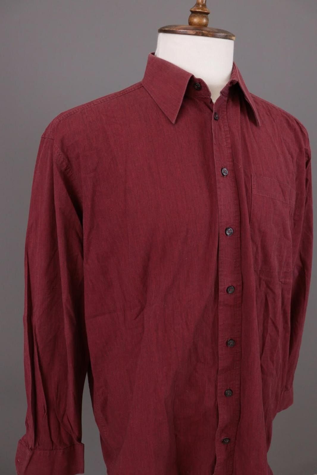 Paul Smith Vintage Paul Smith Burgundy Down Dress Shirt Size 43 Size US M / EU 48-50 / 2 - 5 Thumbnail