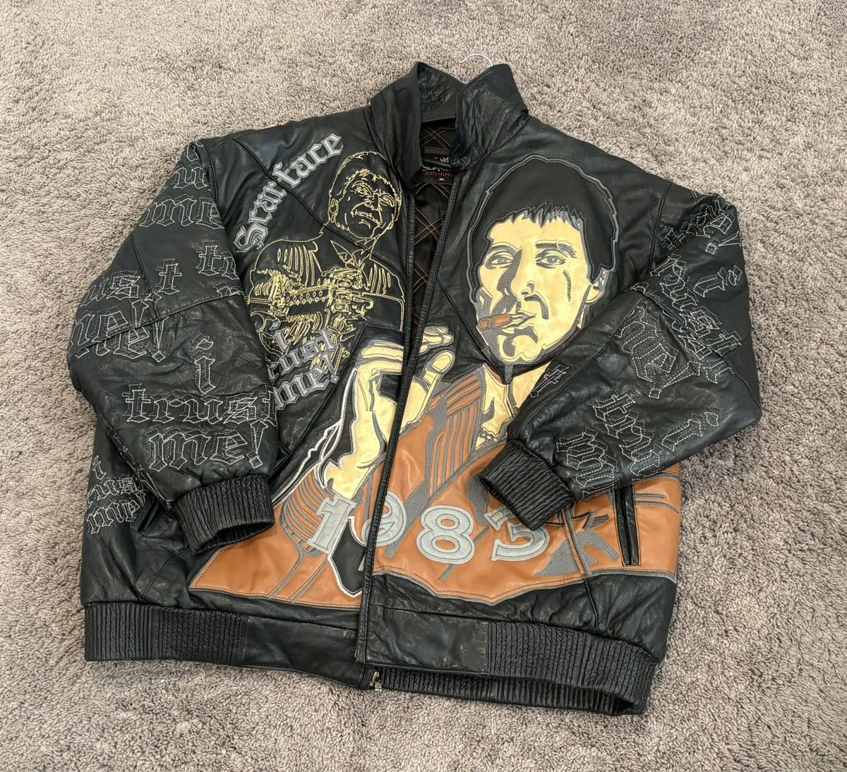 Other Vintage Leather Jacket Scarface Tony Montana Graphic Size US XXL / EU 58 / 5 - 1 Thumbnail