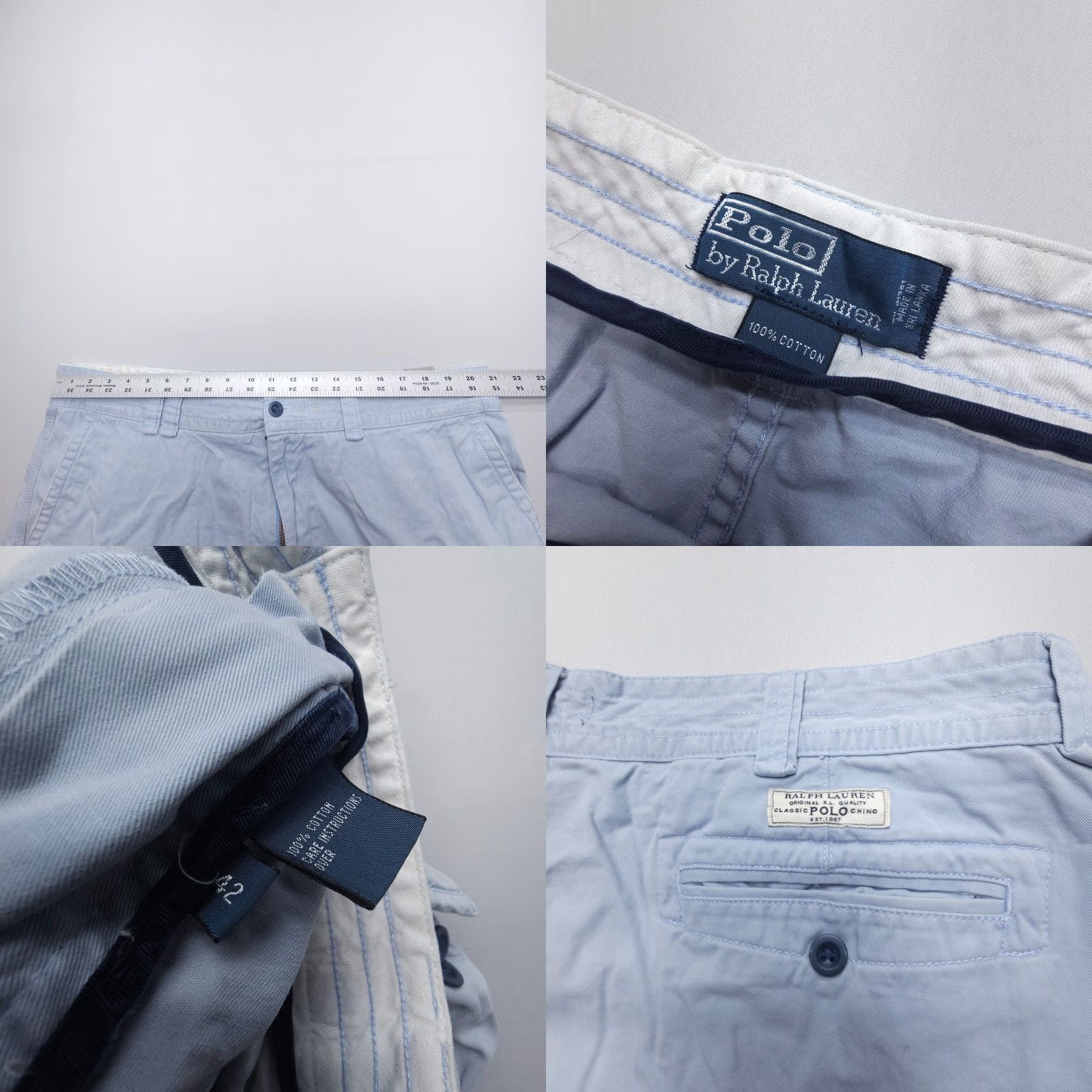 Polo Ralph Lauren Polo Ralph Lauren Cargo Shorts Mens 42 Light Blue 100% Cotton Cargo Pocket Regular Mid 42 in Inseam 10 in Blue Casual Workwear Shorts Mens Size US XL / EU 56 / 4 - 8 Thumbnail