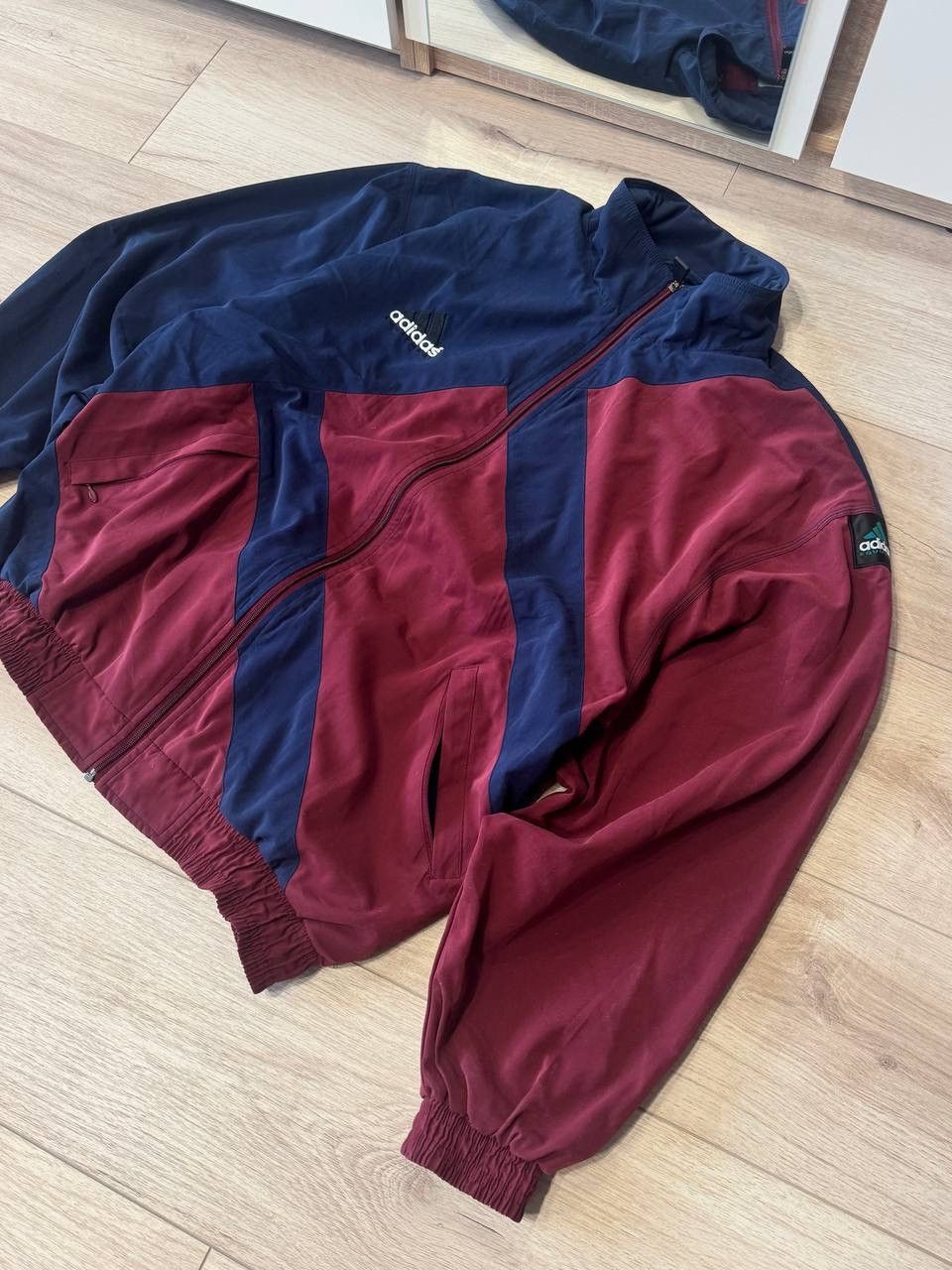 Adidas Retro Adidas Navy Blue Burgundy Tracksuit Jacket Pants Set Size US M / EU 48-50 / 2 - 5 Thumbnail