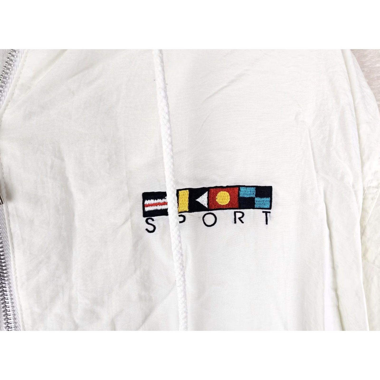 Catalina VINTAGE Catalina Windbreaker Jacket Full Zip 90s Nautical Size M White Womens Size M / US 6-8 / IT 42-44 - 4 Thumbnail