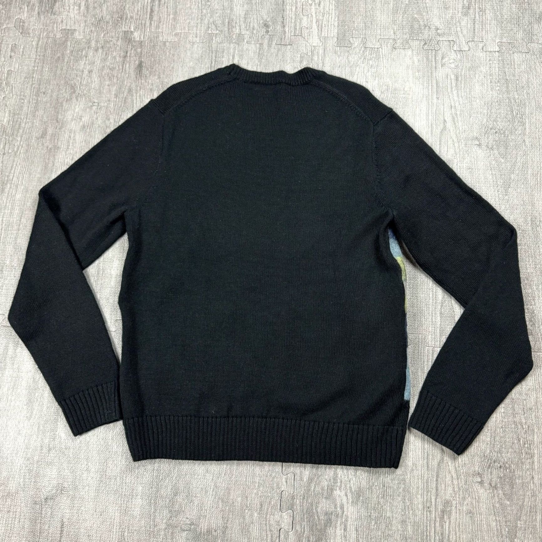 Saks Fifth Avenue VINTAGE Saks Fifth Avenue Mens Needle Punch Crewneck Sweater Wool Acrylic Size Large Black Striped Knit Wool Modern City Mens Size US L / EU 52-54 / 3 - 6 Thumbnail