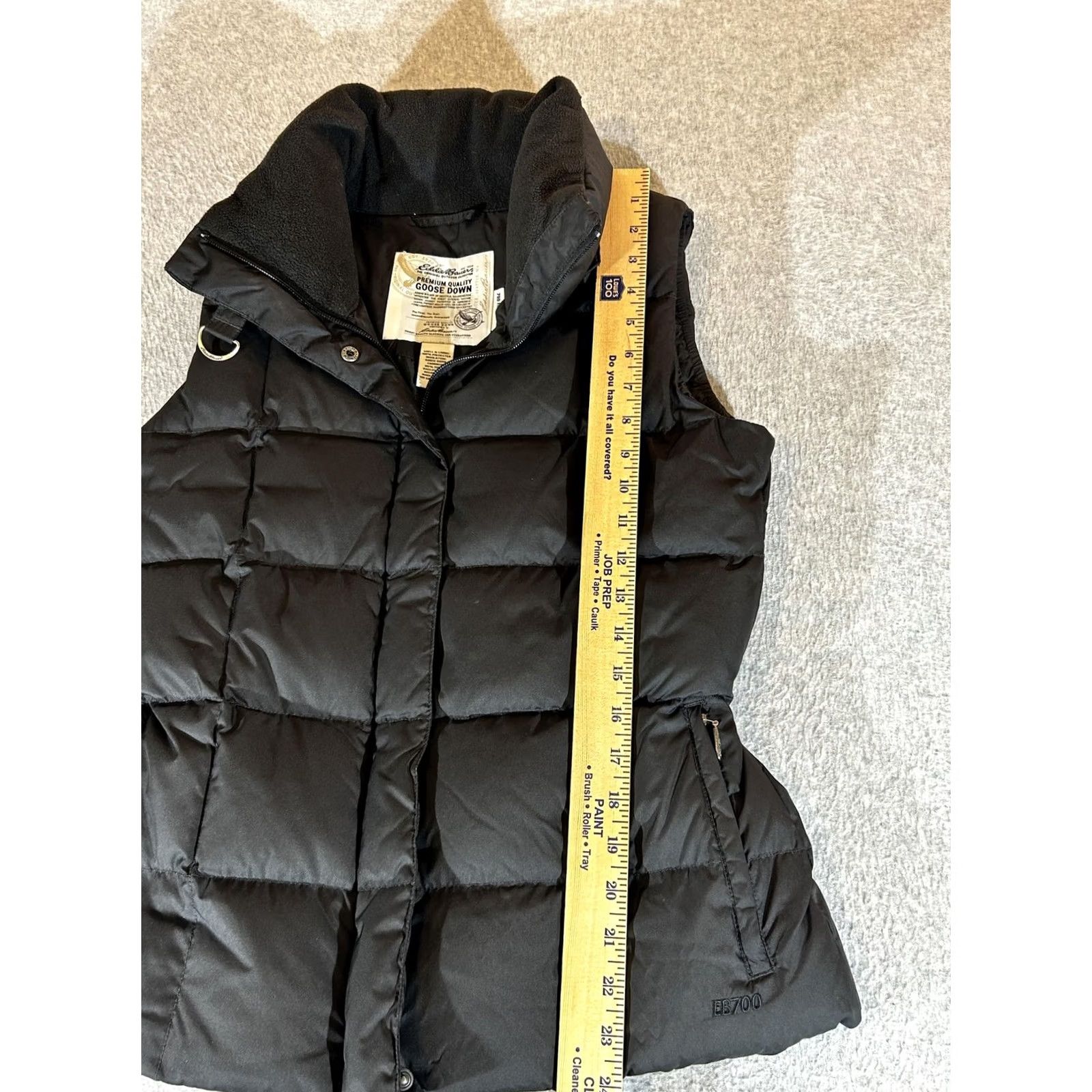 Eddie Bauer VINTAGE? No. Eddie Bauer Vest Women Small Black 700 Fill Goose Down Puffer Quilted Full Zip Sleeveless Power Button? Size S / US 4 / IT 40 - 6 Thumbnail