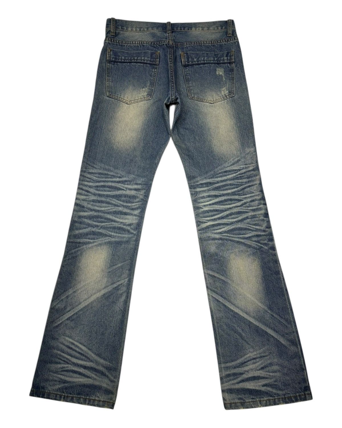 If Six Was Nine × Le Grande Bleu (L.G.B.) × Tornado Mart FLARE SLIM FIT INDECENT CLAWMARK DENIM JEANS Size US 31 - 2 Thumbnail