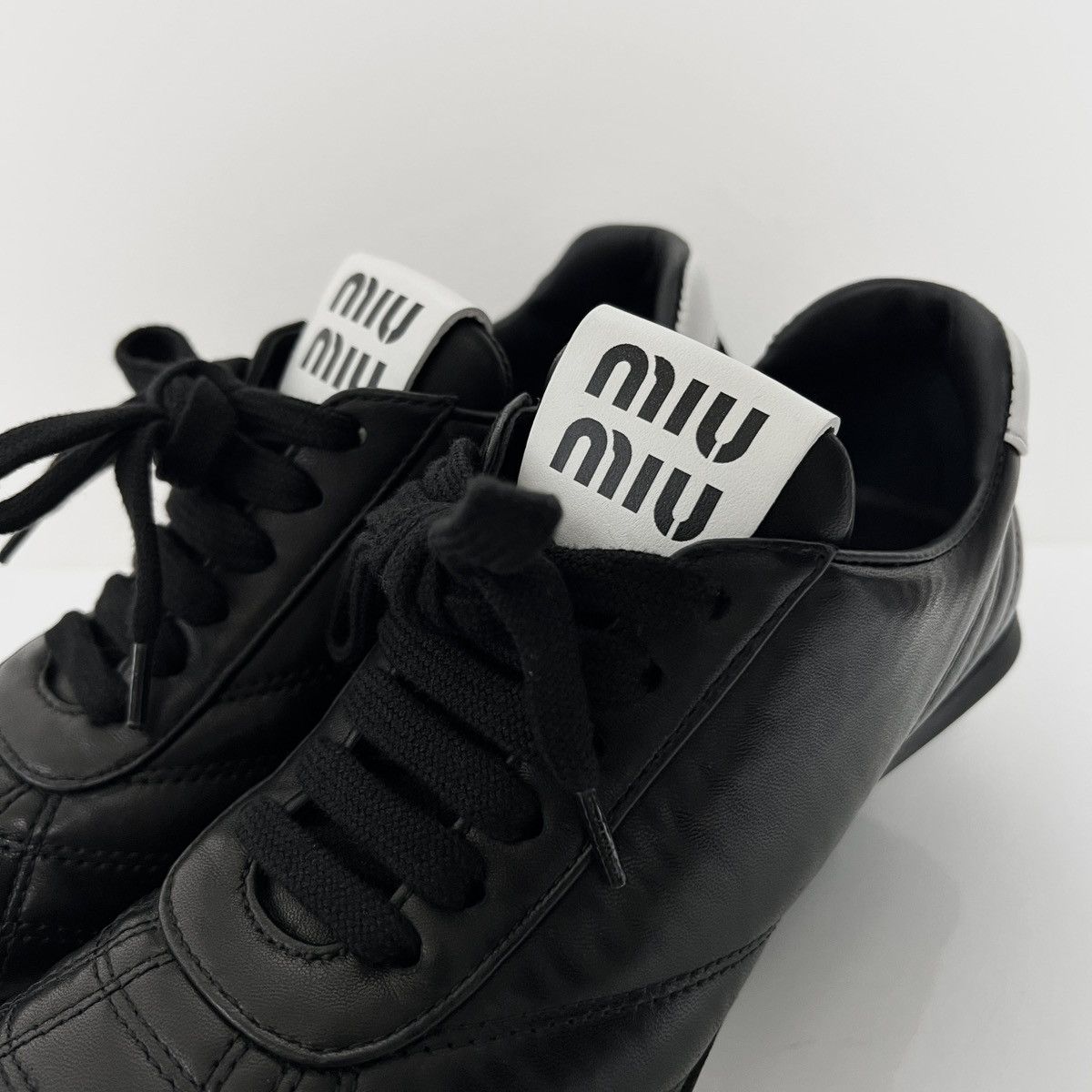 Miu Miu Miu Miu Leather Soccer Heels Size US 4.5 / IT 34.5 - 4 Thumbnail