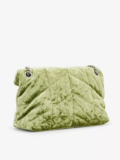 Saint Laurent Paris o1bcso1str1124 Size: OS/ Small Velvet Puffer Bag in Avocado Size ONE SIZE - 2 Thumbnail