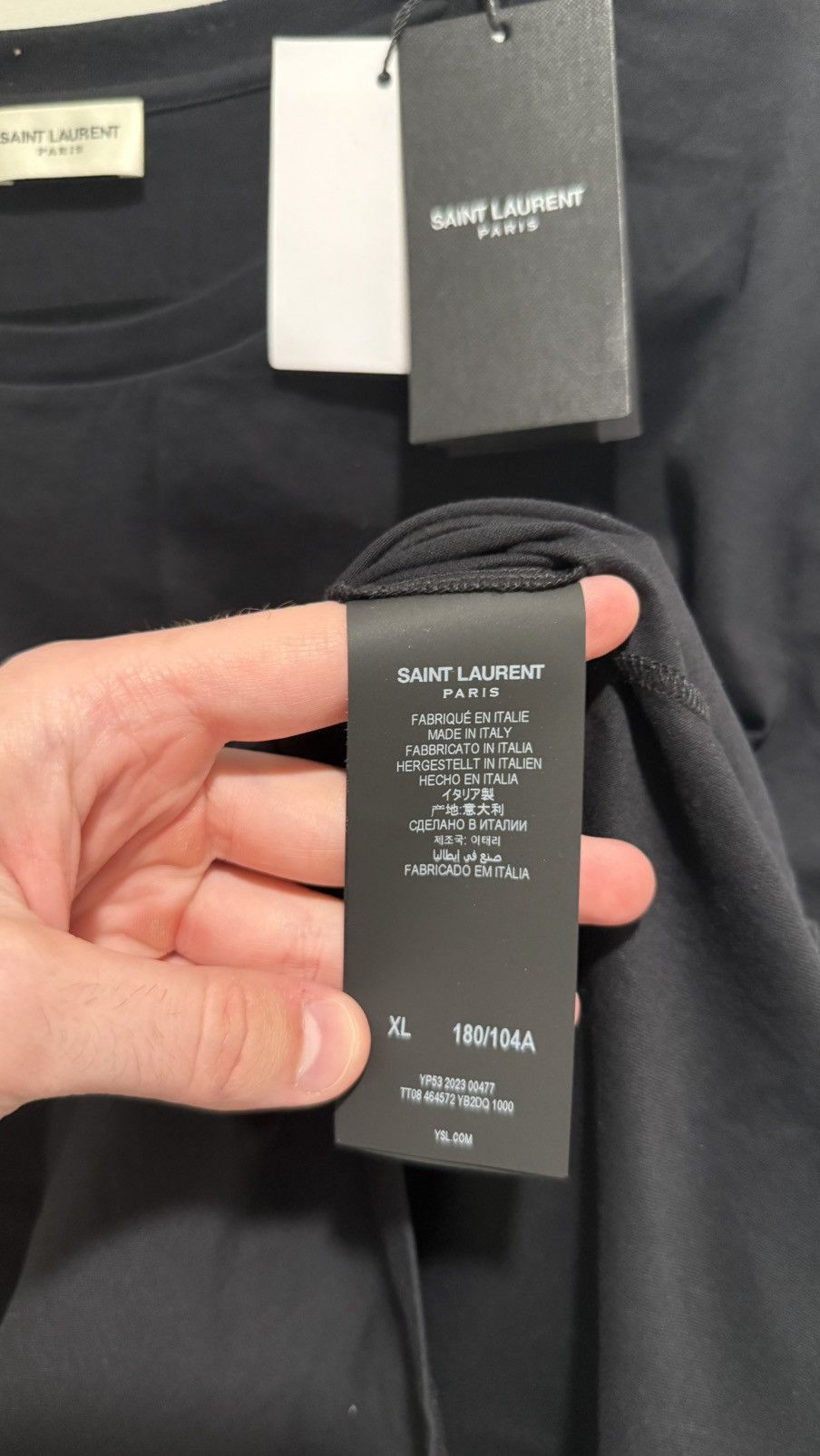 Saint Laurent Paris Saint Laurent Rive Gauche Logo T-Shirt Size US XL / EU 56 / 4 - 7 Thumbnail