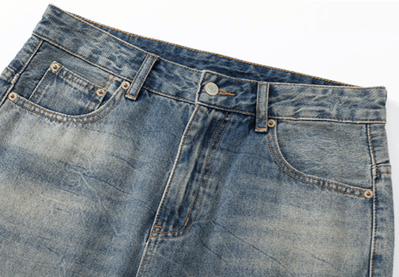 Japanese Brand × Jean Retro simple classic distressed straight-leg ripped jeans Size US 32 / EU 48 - 3 Thumbnail