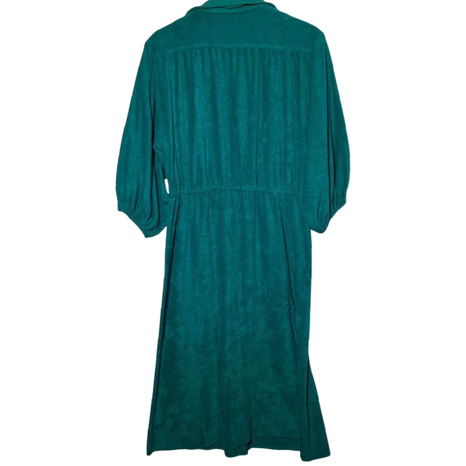 Vintage VINTAGE Montgomery Ward Dress Shirt Dress Jade Green 1970s Terry Cloth 18 Women’s Womens Size XXL / US 16-18 / IT 52-54 - 2 Thumbnail