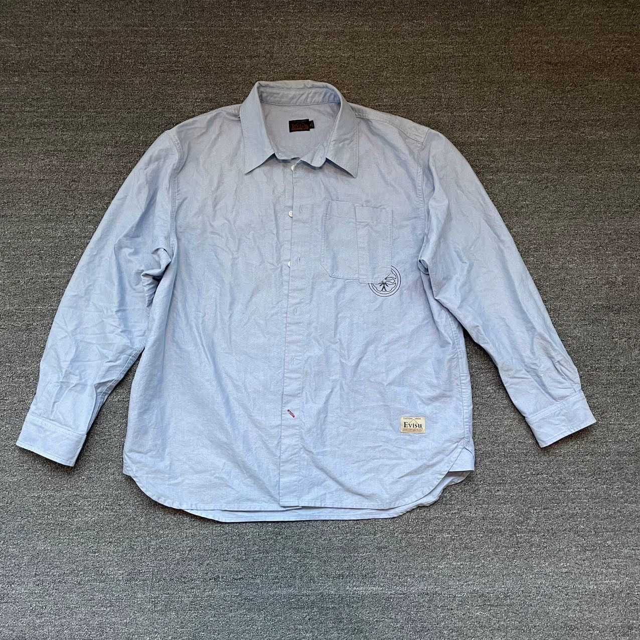 Evisu EVISU 7-8 Home Flower Blue XL 99 New LS Shirt Size US XL / EU 56 / 4 - 1 Thumbnail