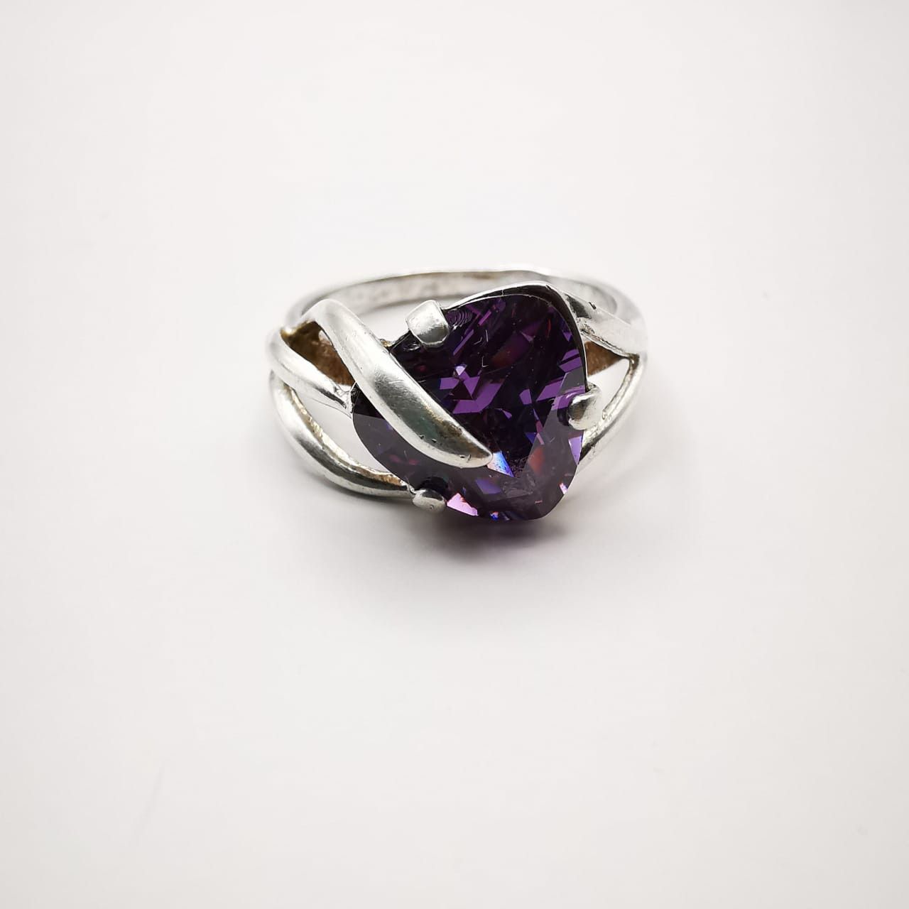 Sterling Silver × Vintage Vintage Ring 925 Sterling Silver Jewelry Purple size 7.5 Size ONE SIZE - 1 Thumbnail