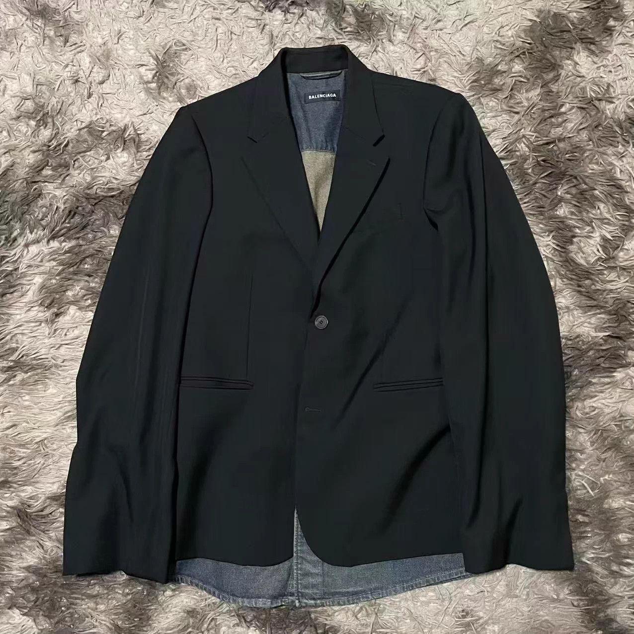 Balenciaga Balenciaga Denim Spliced Blazer 46 Size US S / EU 44-46 / 1 - 1 Thumbnail