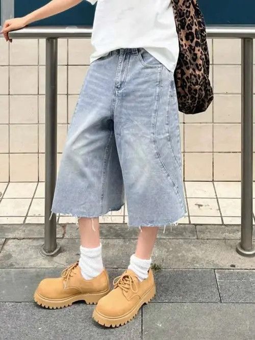 Jean Denim jeans jorts Y2K Drip shorts Size US 35 - 4 Thumbnail