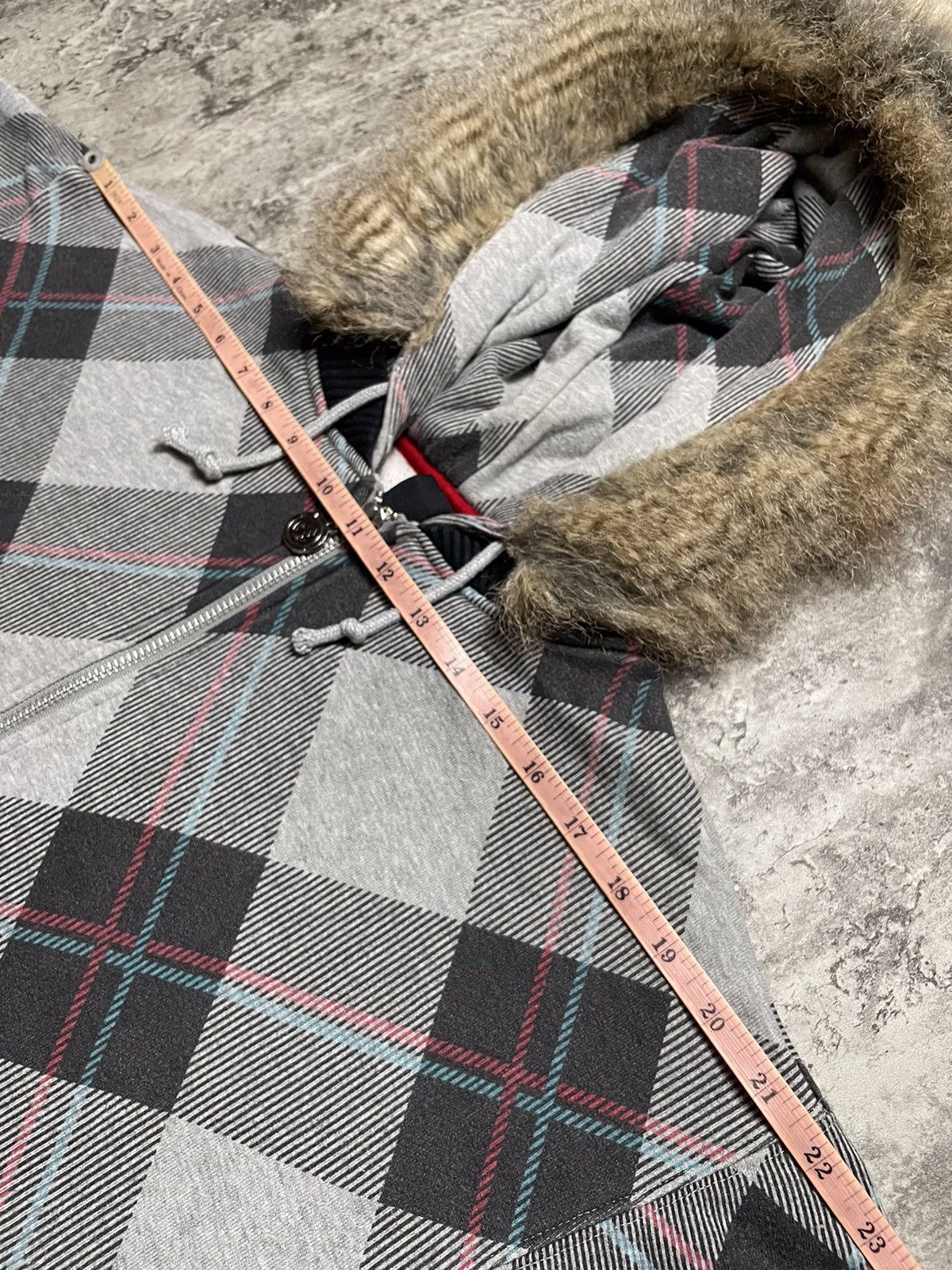 Hysteric Glamour Y2K Element Plaid Fur Hoodie Zipper Size US M / EU 48-50 / 2 - 16 Thumbnail