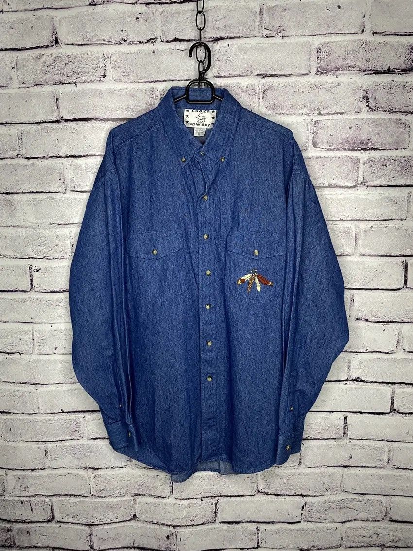Designer 🏜️Men’s Vintage 90s Shirts Button Ups Crazy Cow Boy Y2K🏜️ Size US XL / EU 56 / 4 - 1 Thumbnail