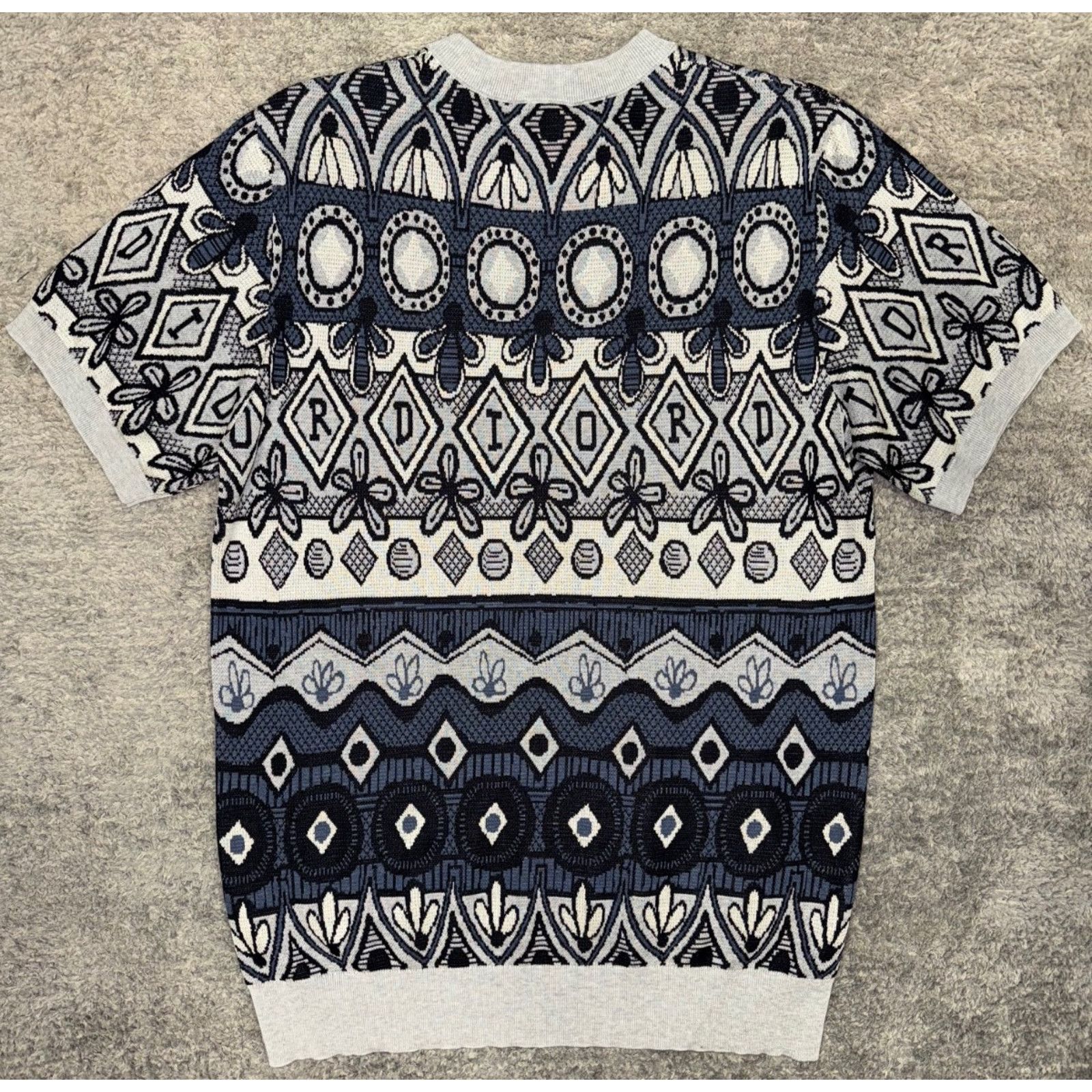 Dior Dior Shawn Stussy Floral Knit Blue Grey Black T-Shirt M Size US M / EU 48-50 / 2 - 10 Thumbnail