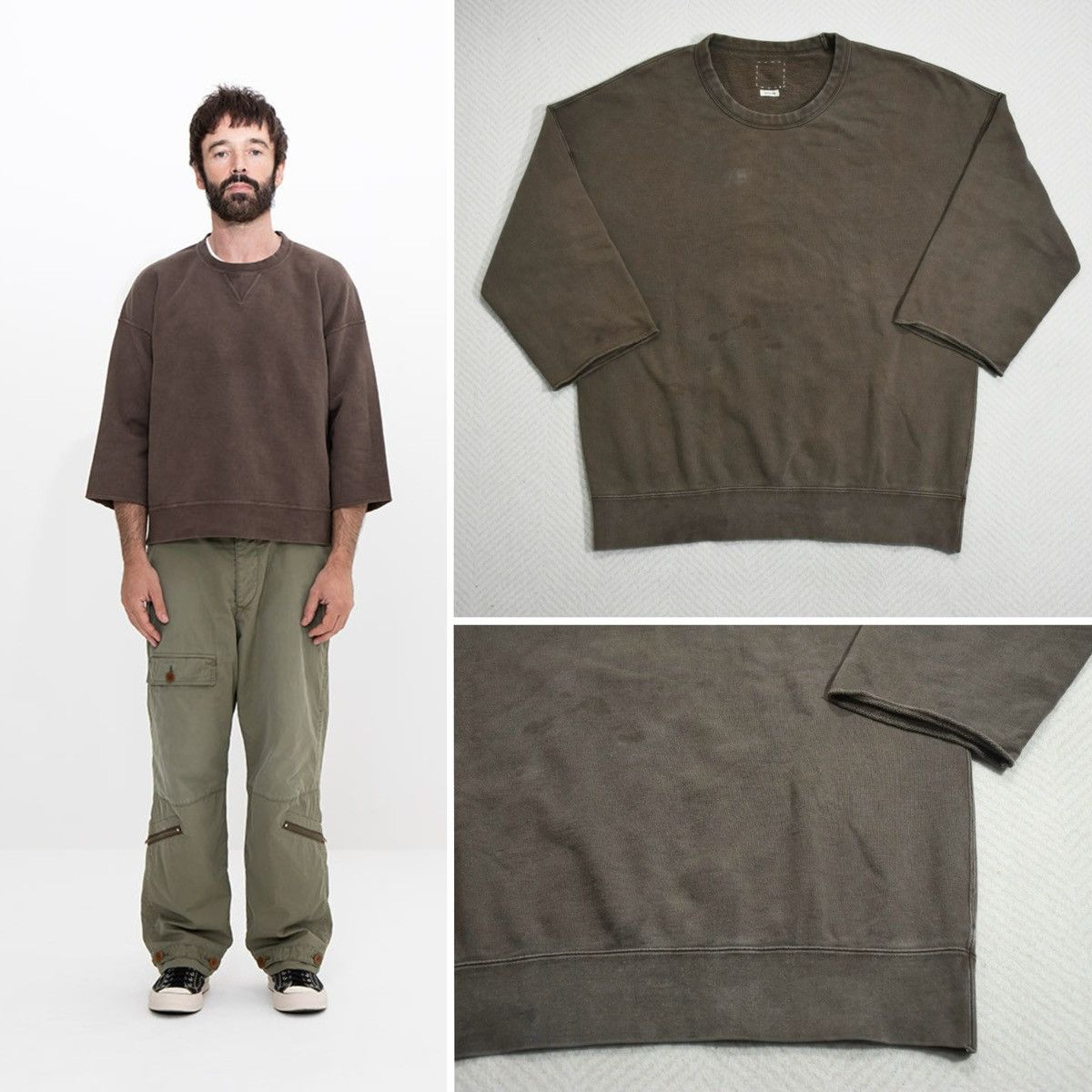 Visvim Visvim Jumbo Sweat Crew 3/4 N.D. Mud size3 | Grailed