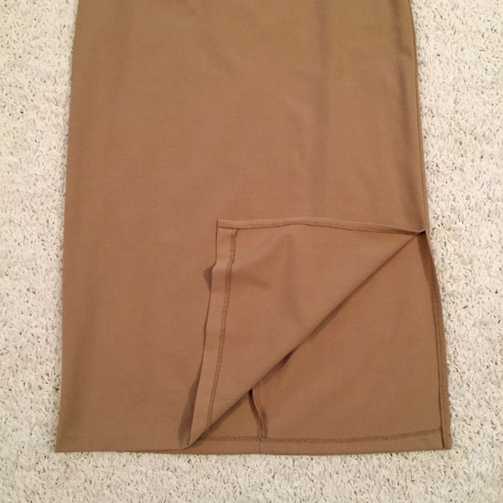 Vintage Fashion Bug Skirt Maxi Long Beige Size 10 Women Stretch Polyester Rayon Spandex Regular Lined Essential Size 32" / US 10 / IT 46 - 6 Thumbnail