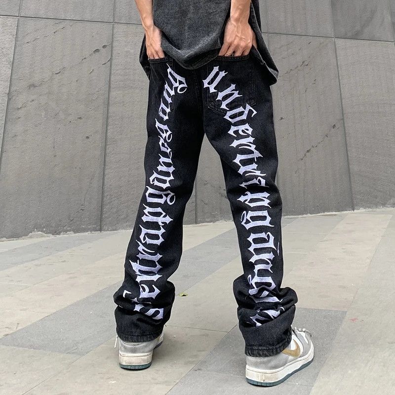 Designer Ripped Hole Embroidery Vibe Jeans Size US 30 / EU 46 - 2 Thumbnail