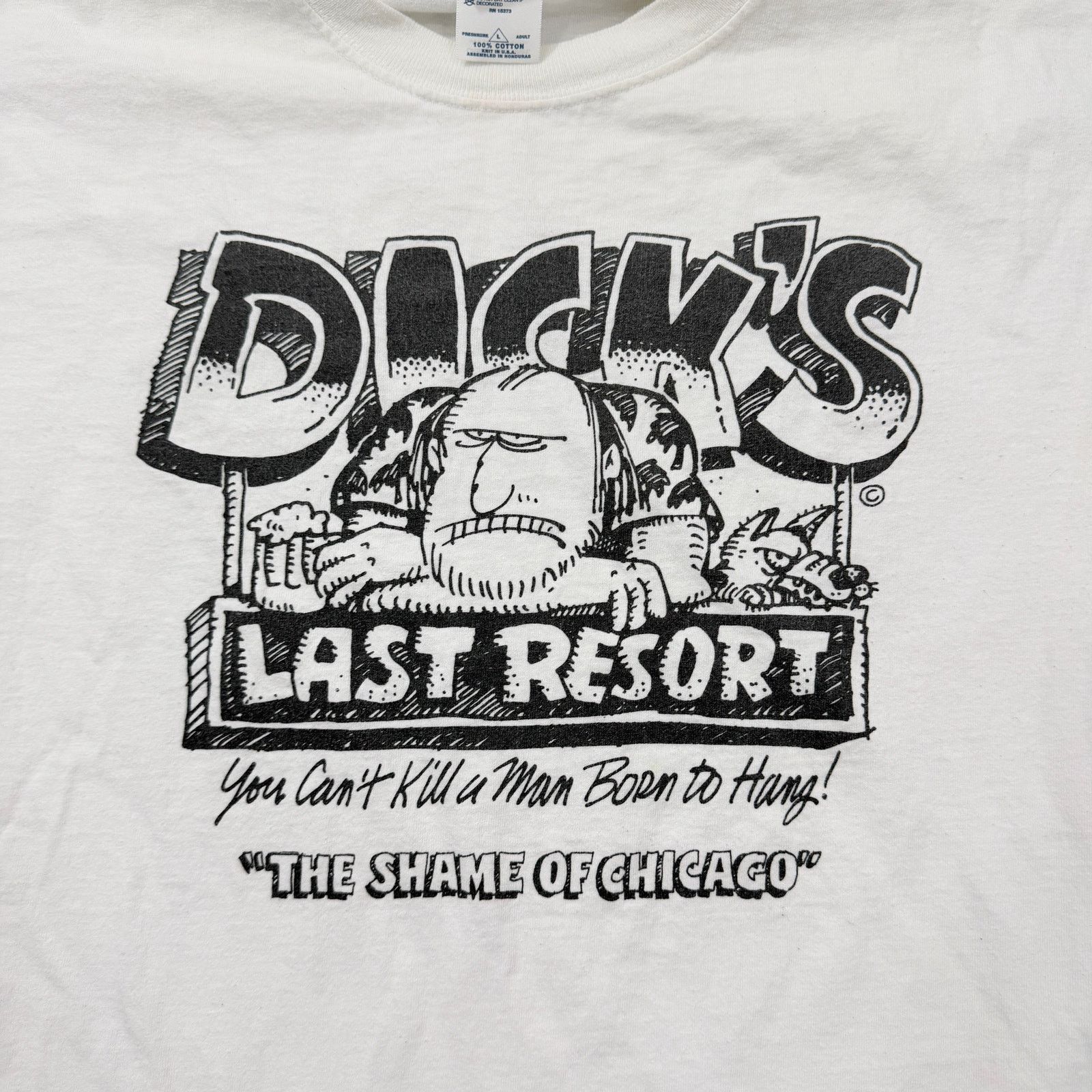 Vintage Vintage Dicks Last Resort Shirt Large White 90s Chicago Size US L / EU 52-54 / 3 - 3 Thumbnail