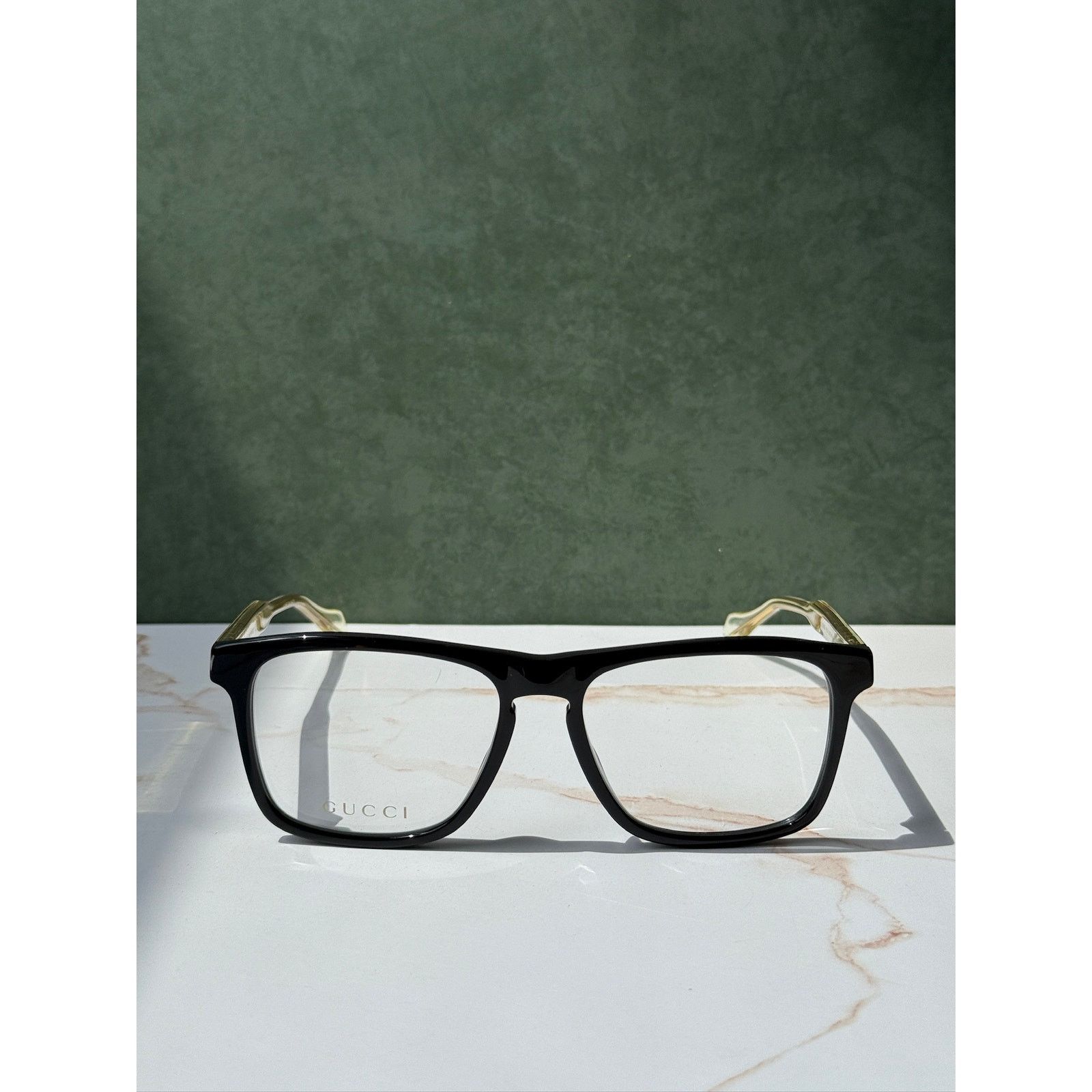 Gucci NEW Gucci GG0561ON Black Gold Logo Unisex Eyeglasses Frames Size ONE SIZE - 7 Thumbnail