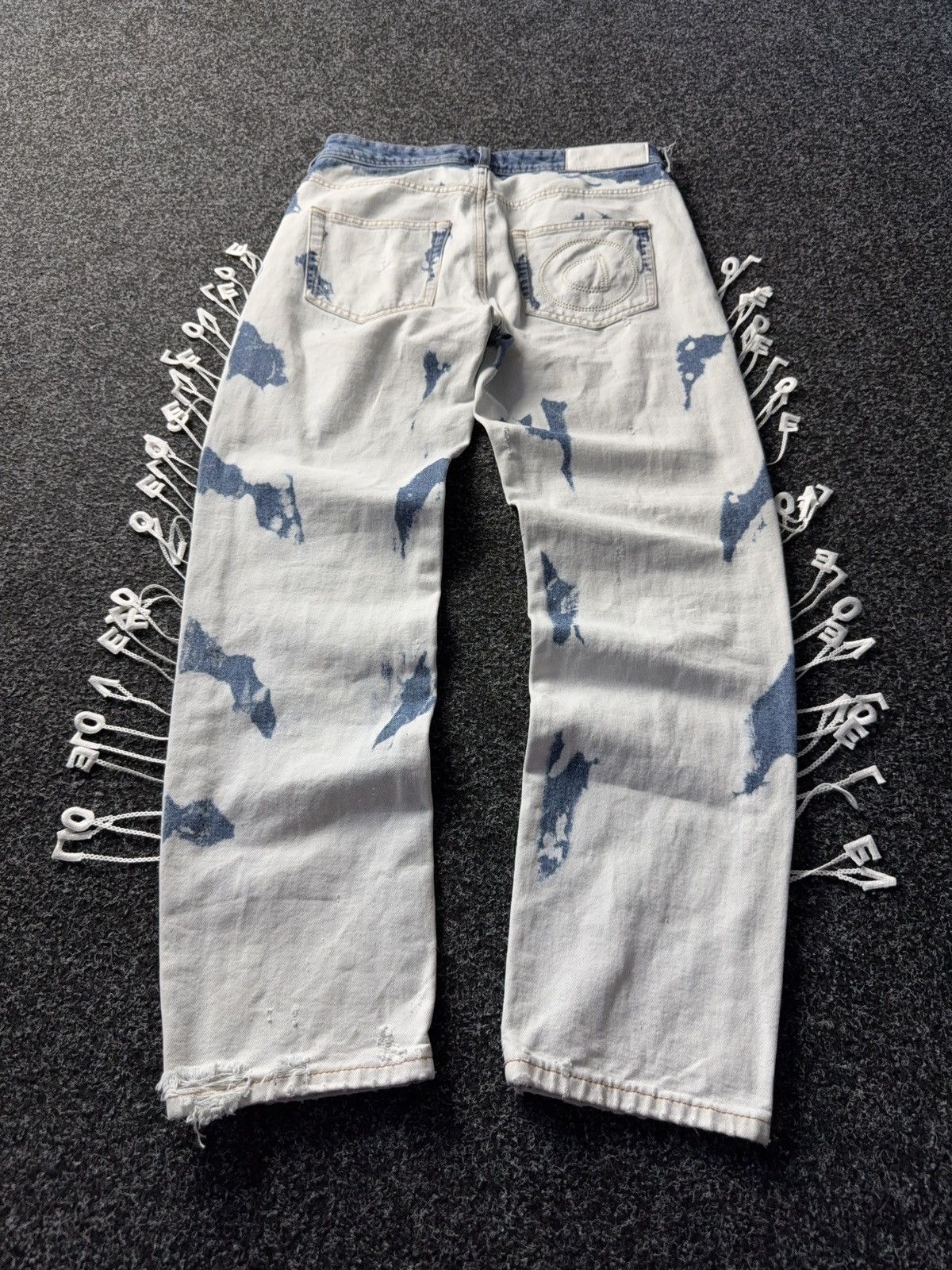 Designer × Desigual Desigual Bleached Lace-Up Jeans with Letter Embroidery Size 28" / US 6 / IT 42 - 8 Thumbnail