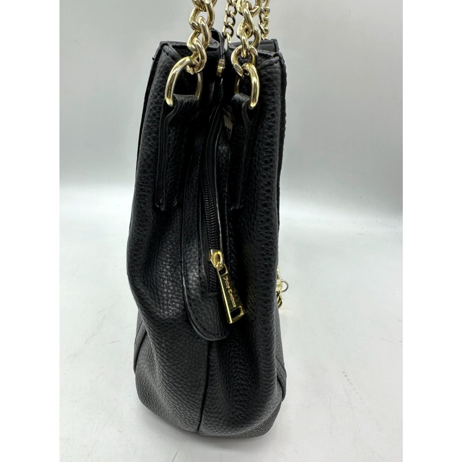 Juicy Couture Juicy Couture Shoulder Bag Women Medium Black Leather Gold Hardware Zipper Pebble Seas the Day Size ONE SIZE - 4 Thumbnail