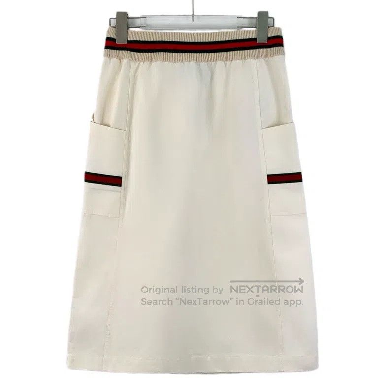Gucci Gucci SizeXS Beige pocket striped webbing cotton drawstring Size 42" / US 20 - 2 Thumbnail