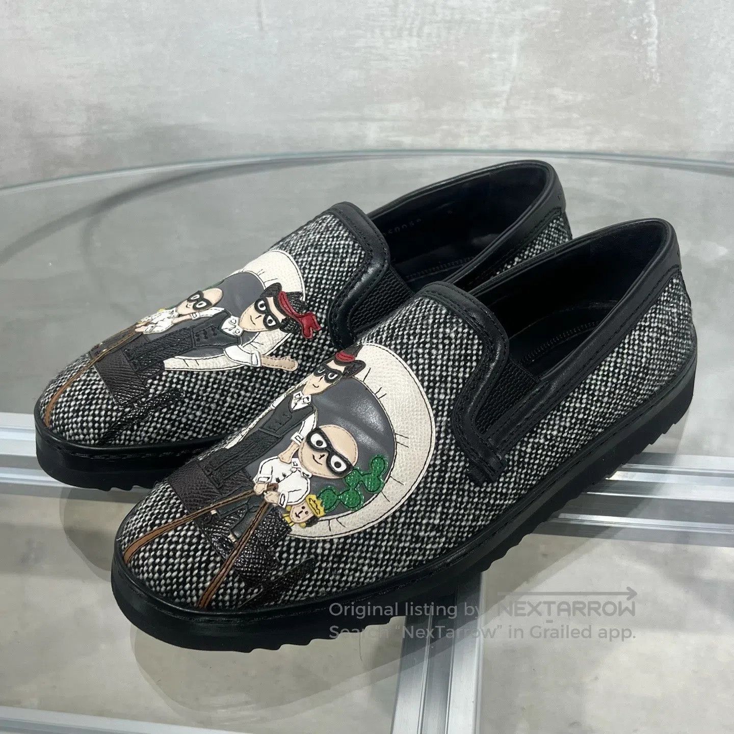Dolce & Gabbana Dolce Gabbana Cartoon Casual Shoes Black Size US 7 / EU 40 - 1 Thumbnail