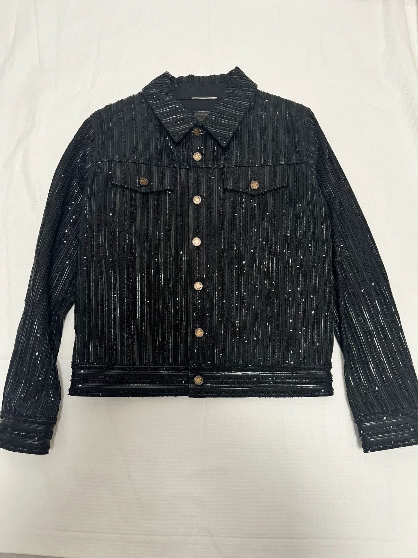 Saint Laurent Paris Saint Laurent Paris Black Sequin Jacket M Size US M / EU 48-50 / 2 - 1 Thumbnail