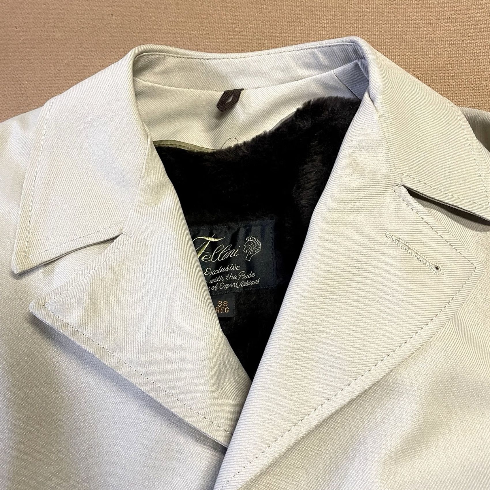 Vintage Fellini Coat Trench Adult 38 Reg Regular Button Pockets Gray Mens Clothing Coat Size US XXS / EU 40 - 7 Thumbnail