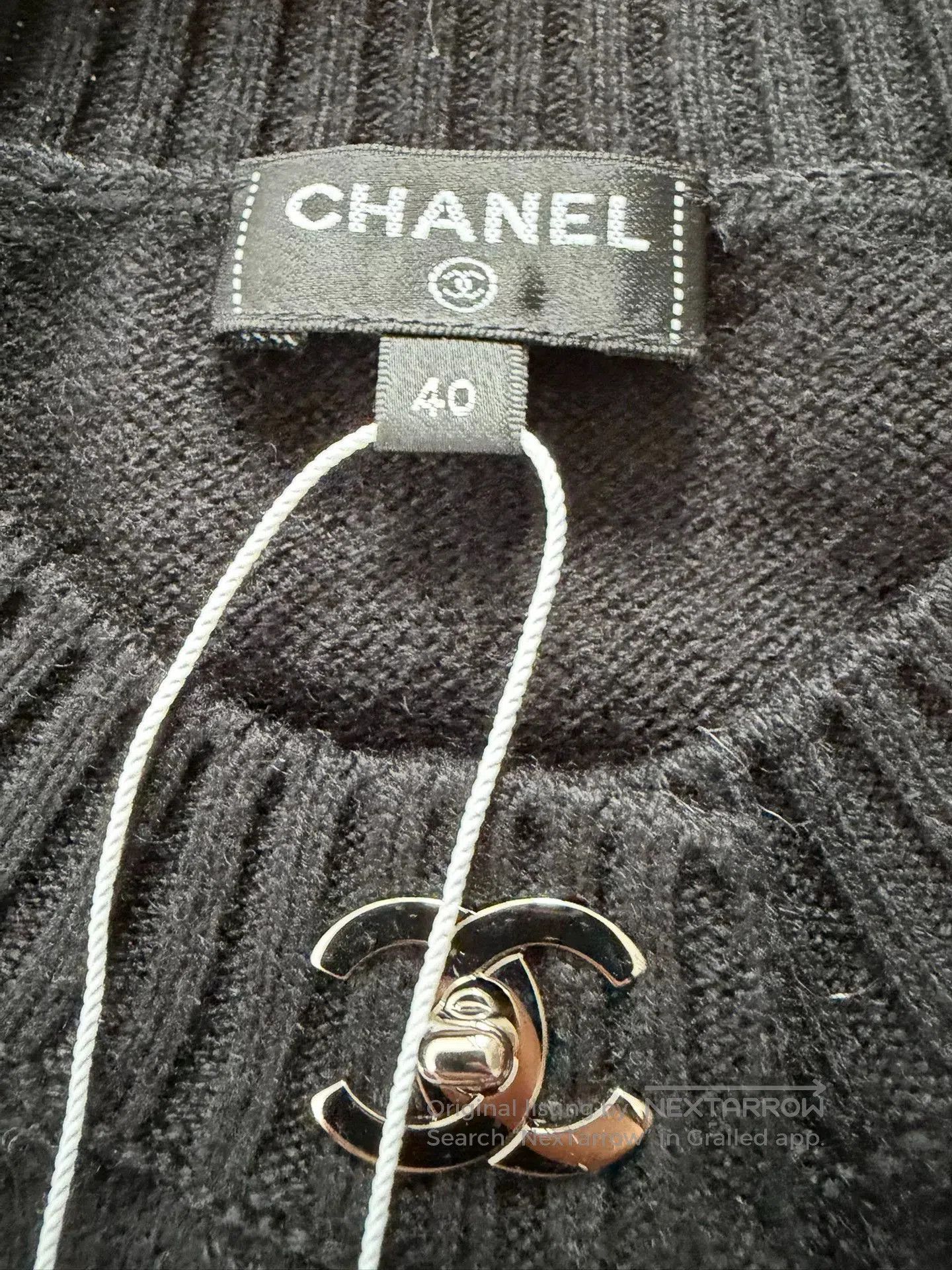 Chanel Chanel Black Knit Backpack Buckle Cardigan. Size US XL / EU 56 / 4 - 4 Thumbnail