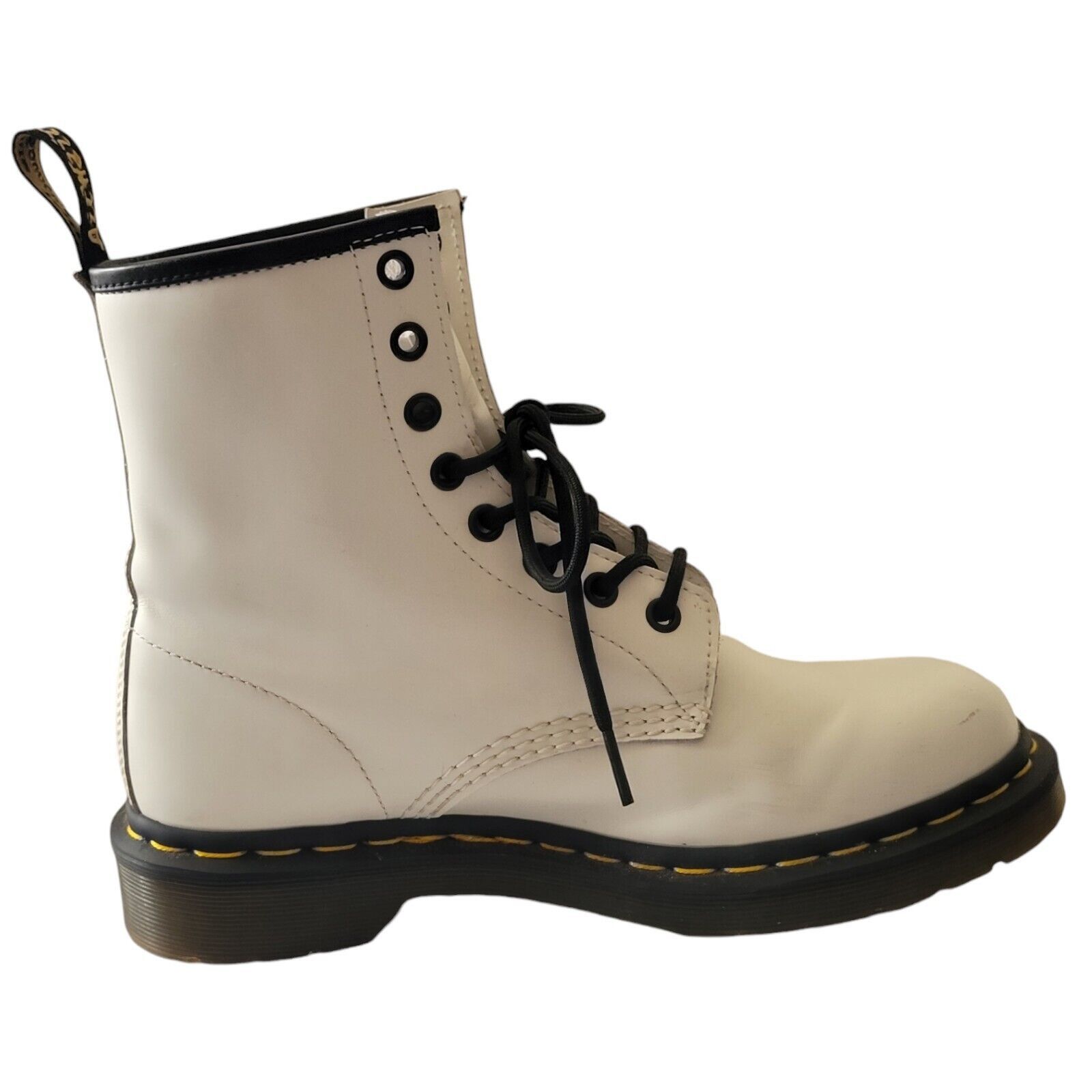 Dr. Martens Dr. Martens Patent Leather Lace Up Woman White Boots US 7 Size US 7 / IT 37 - 2 Thumbnail