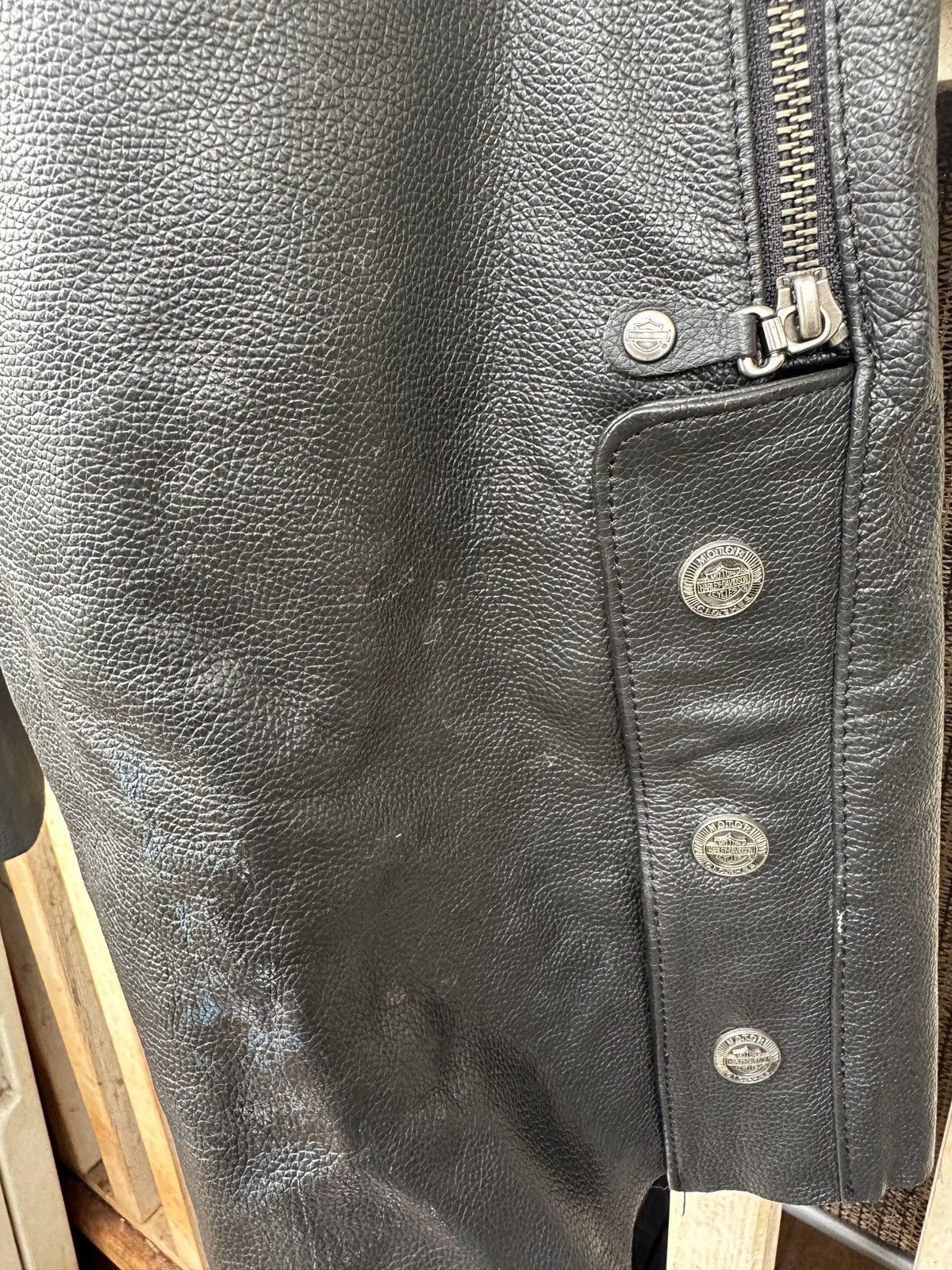 Harley Davidson Harley-Davidson Men's XL Tall Black Leather Adjustable Waist Size US 36 / EU 52 - 5 Thumbnail