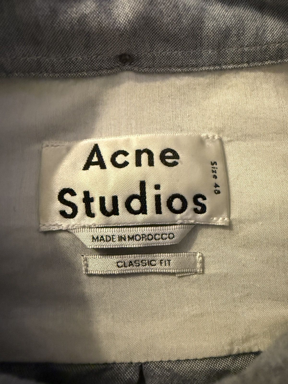 Acne Studios Acne Studios Isherwood Chamb Button-Down — Blue Chambray Size US M / EU 48-50 / 2 - 2 Thumbnail