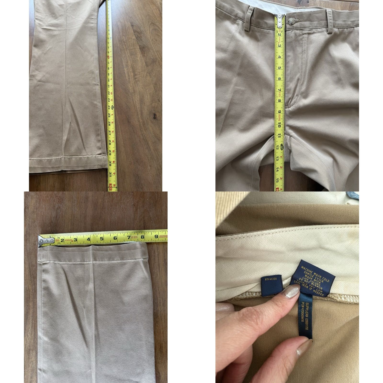 Polo Ralph Lauren Polo Ralph Lauren Classic Fit Chino Pants Men's 38x32 Flat Front Beige 100% Cotton Khaki Preppy Logo 90s Office Mens Size US M / EU 48-50 / 2 - 8 Thumbnail