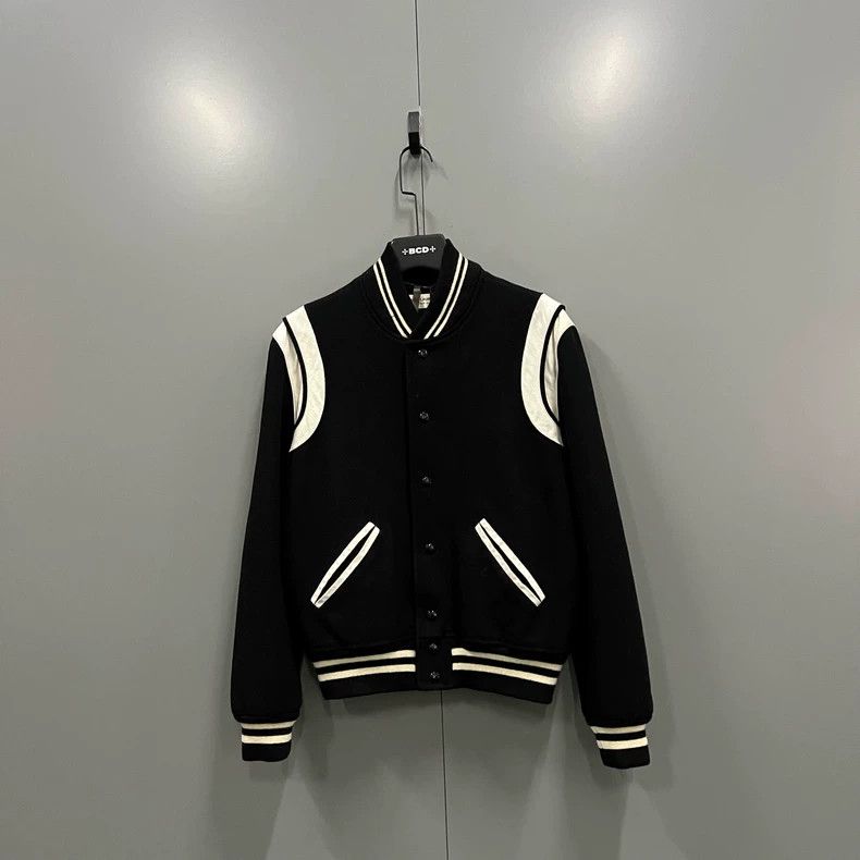 Saint Laurent Paris Saint Laurent Paris Black and white mixed leather Teddy jac Size US S / EU 44-46 / 1 - 1 Thumbnail
