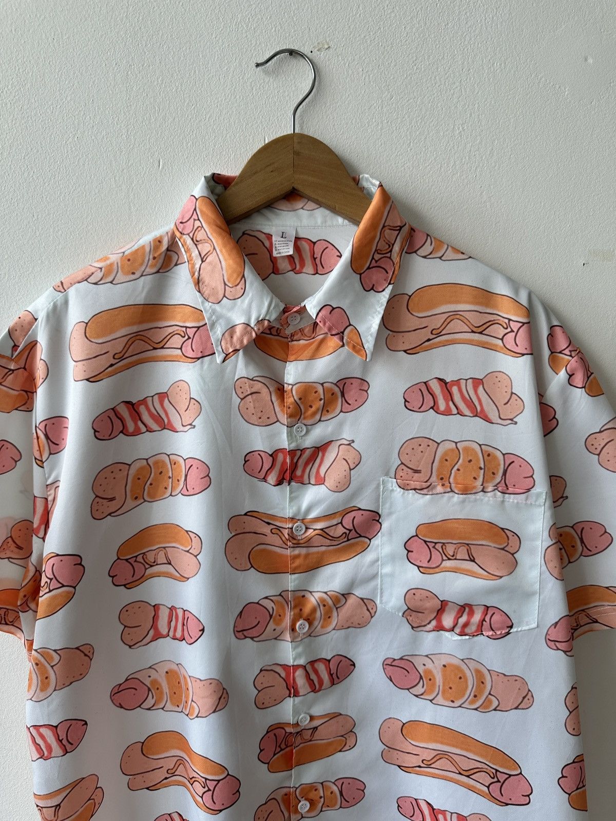 Japanese Brand Happy Dick Sweet Bacon Wrapped Hawaiian Funny Shirt Size US L / EU 52-54 / 3 - 2 Thumbnail