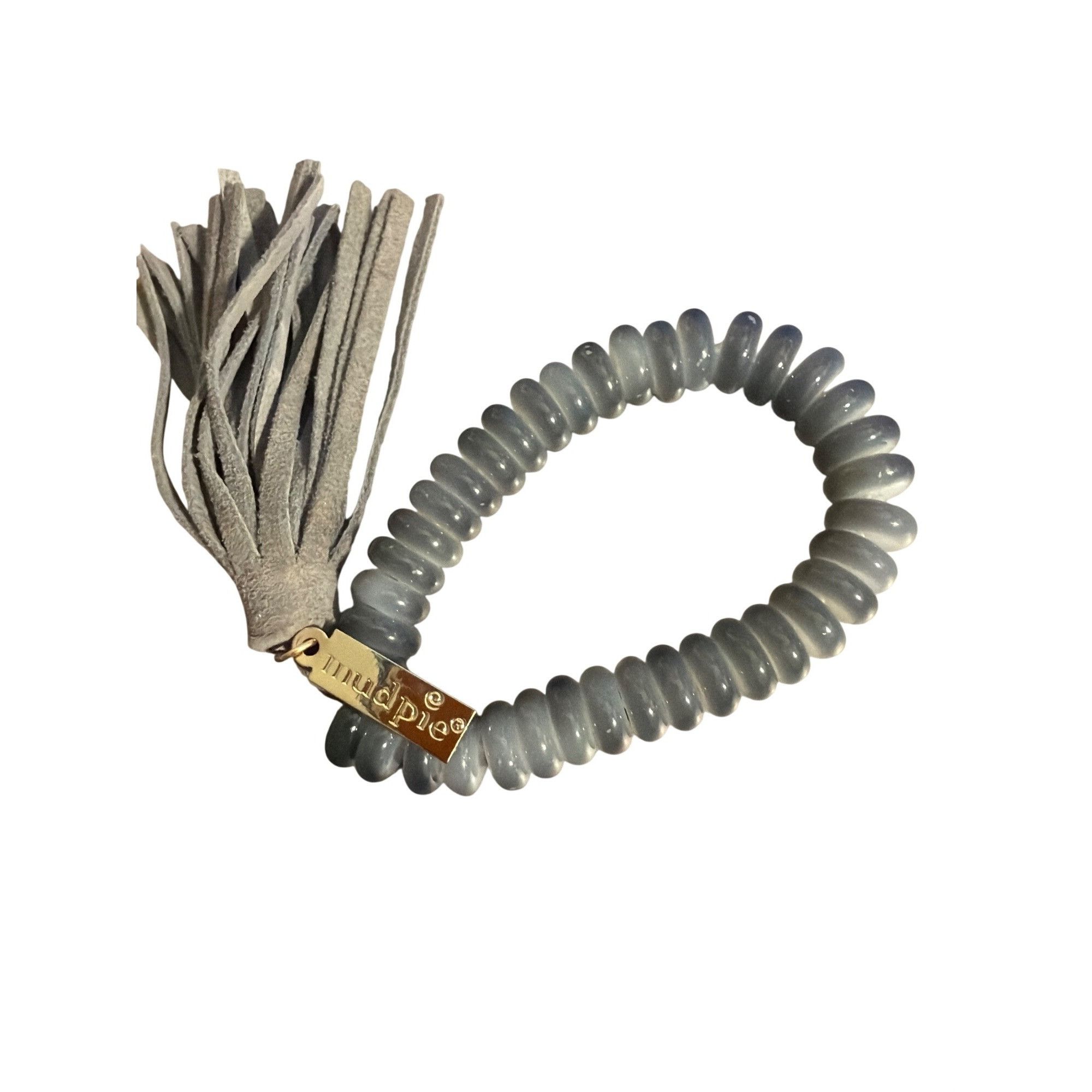 Other Mud Pie Stretch Bracelet Disc Beads Gray Tassel Gold Tone Si Size ONE SIZE - 1 Thumbnail
