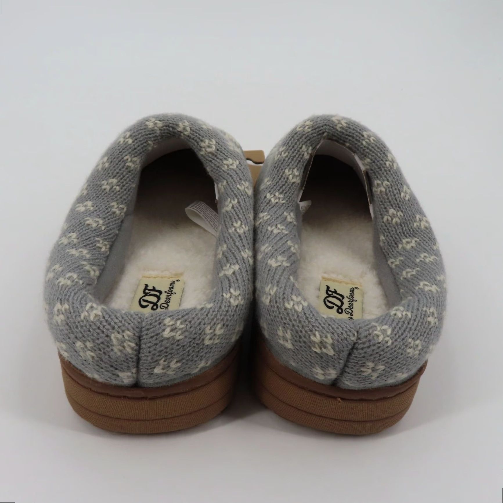 Vintage Dearfoams Slipper Women Medium 7-8 Gray Knit Memory Foam Indoor Outdoor Slip-On New Size M / US 6-8 / IT 42-44 - 5 Thumbnail