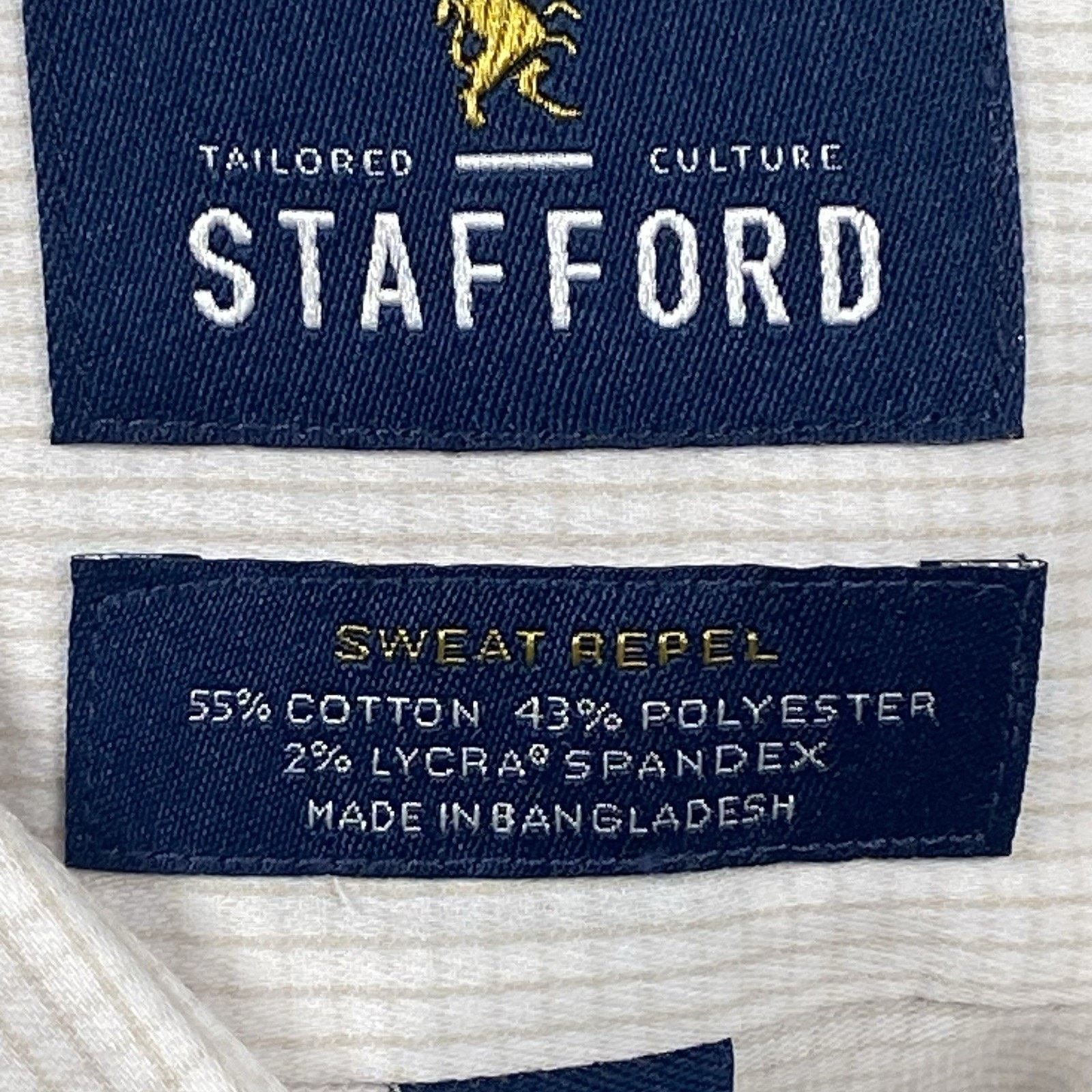 Stafford Stafford Sweat Repel Shirt Men's Medium 15-15.5 32-33 Tan Size US M / EU 48-50 / 2 - 3 Thumbnail